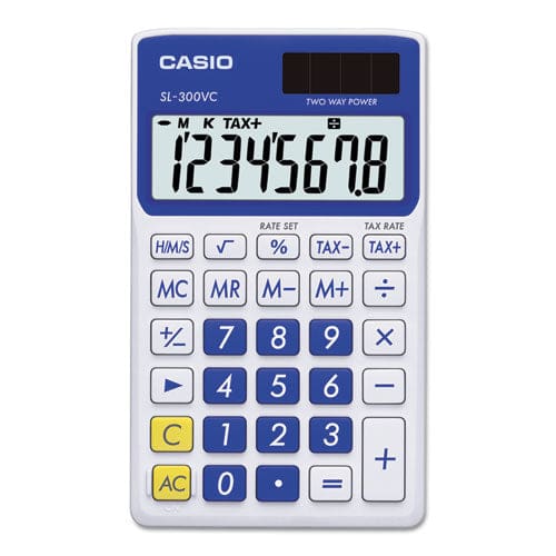 Casio Sl-300svcbe Handheld Calculator 8-digit Lcd Blue - Technology - Casio®