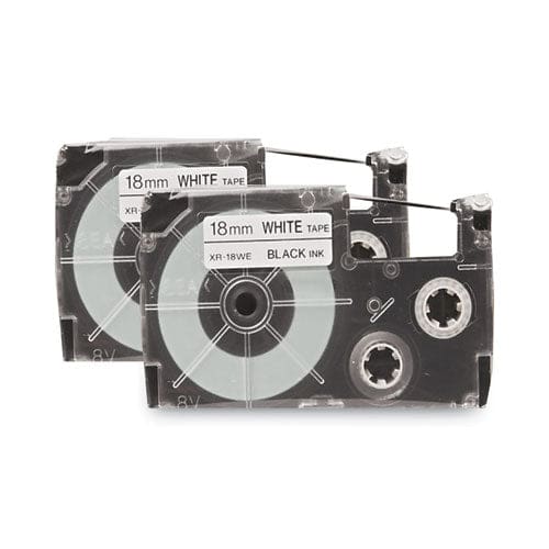 Casio Tape Cassettes For Kl Label Makers 0.75 X 26 Ft Black On White 2/pack - Technology - Casio®