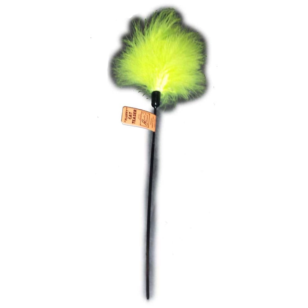 Cat Claws Cat Teaser Fluffy Feather Wand Cat Toy Black Green 18 in - Pet Supplies - Cat Claws