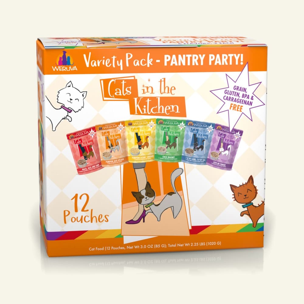 Cats In The Kitchen Pantry Party Pouch Variety Pack 3oz. Pouch (Case Of 12) - Pet Supplies - Cats In The Kitchen