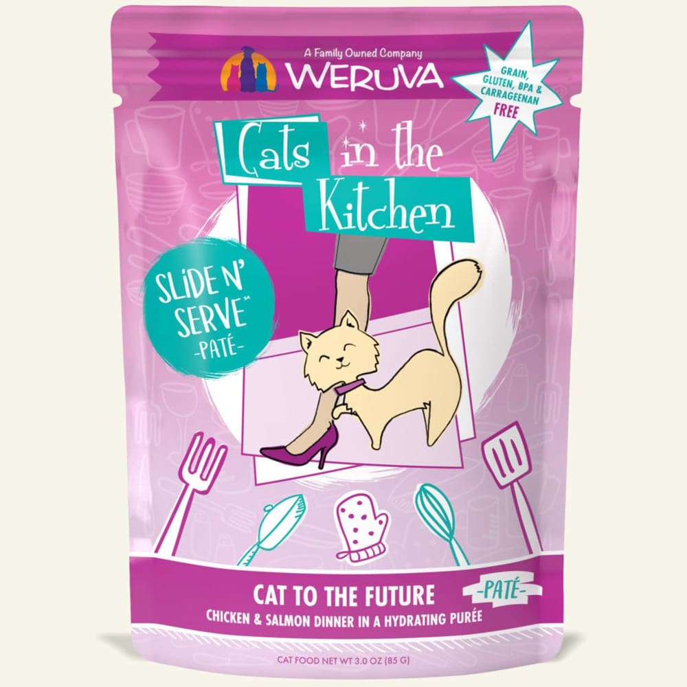 Cats In The Kitchen Slide N Serve Cat to The Future Chicken and Salmon Dinner 3oz. Pouch (Case Of 12) - Pet Supplies - Cats In The Kitchen