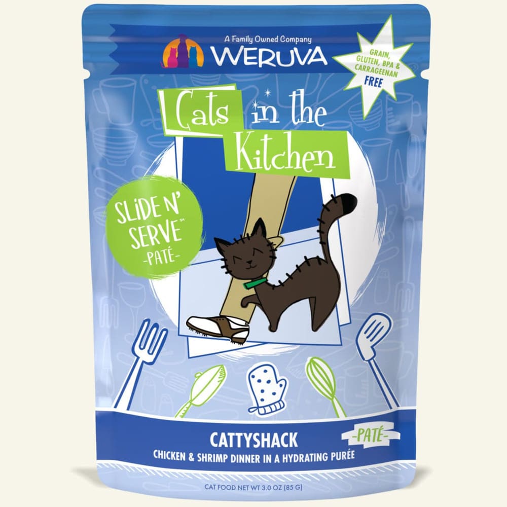 Cats In The Kitchen Slide N Serve Cattyshack Chicken and Shrimp Dinner 3oz. Pouch (Case Of 12) - Pet Supplies - Cats In The Kitchen