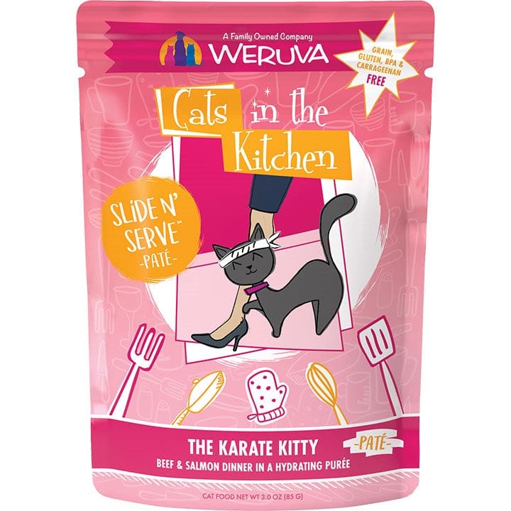 Cats in the Kitchen Slide N Serve The Karate Kitty Beef and Salmon Dinner 3oz. (Case Of 12) - Pet Supplies - Cats In The Kitchen