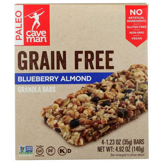 CAVEMAN FOODS Grocery > Snacks CAVEMAN FOODS: Blueberry Almond Grain Free Granola Bars, 4.92 oz