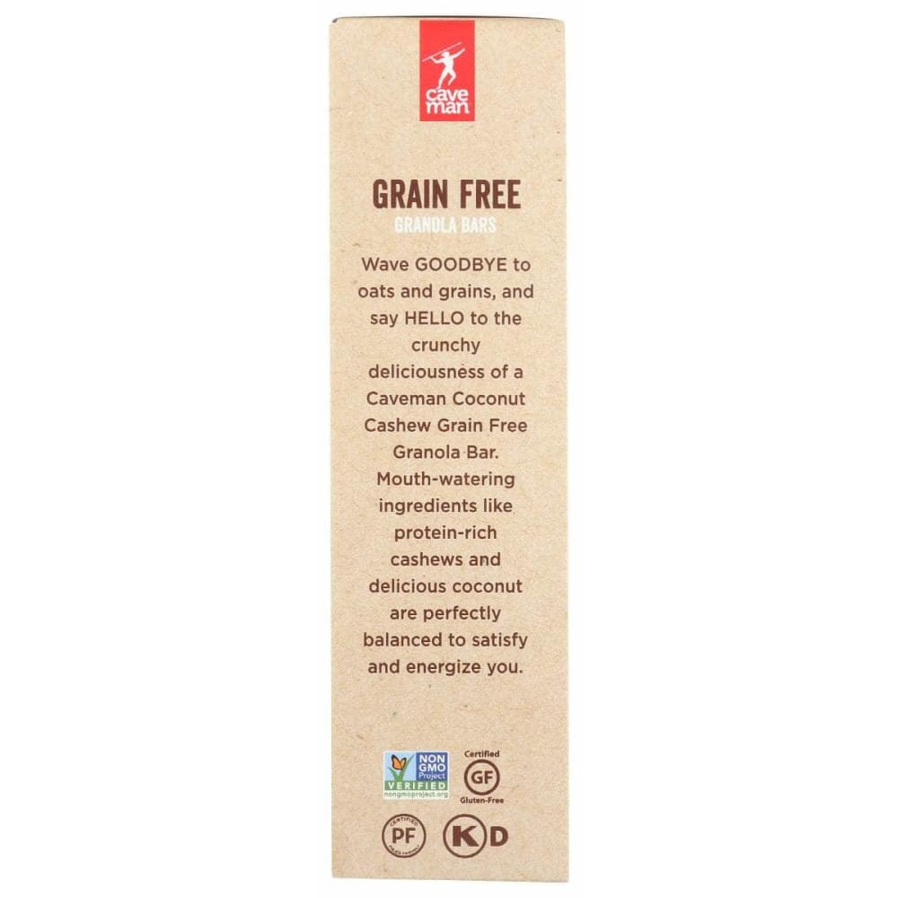 CAVEMAN FOODS Grocery > Snacks CAVEMAN FOODS: Coconut Cashew Grain Free Granola Bars, 4.92 oz