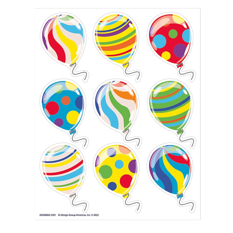 Celebration Balloons Stickers Giant (Pack of 12) - Stickers - Eureka