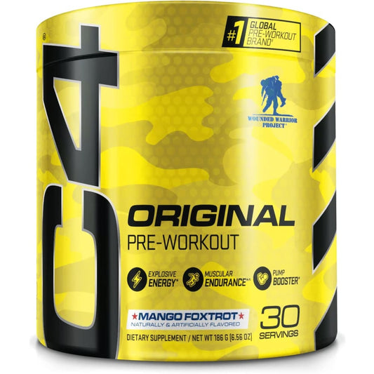 Cellucor C4 Original Pre Workout Powder Mango Foxtrot Sugar Free Preworkout Energy for Men & Women 150mg Caffeine + Beta Alanine + Creatine