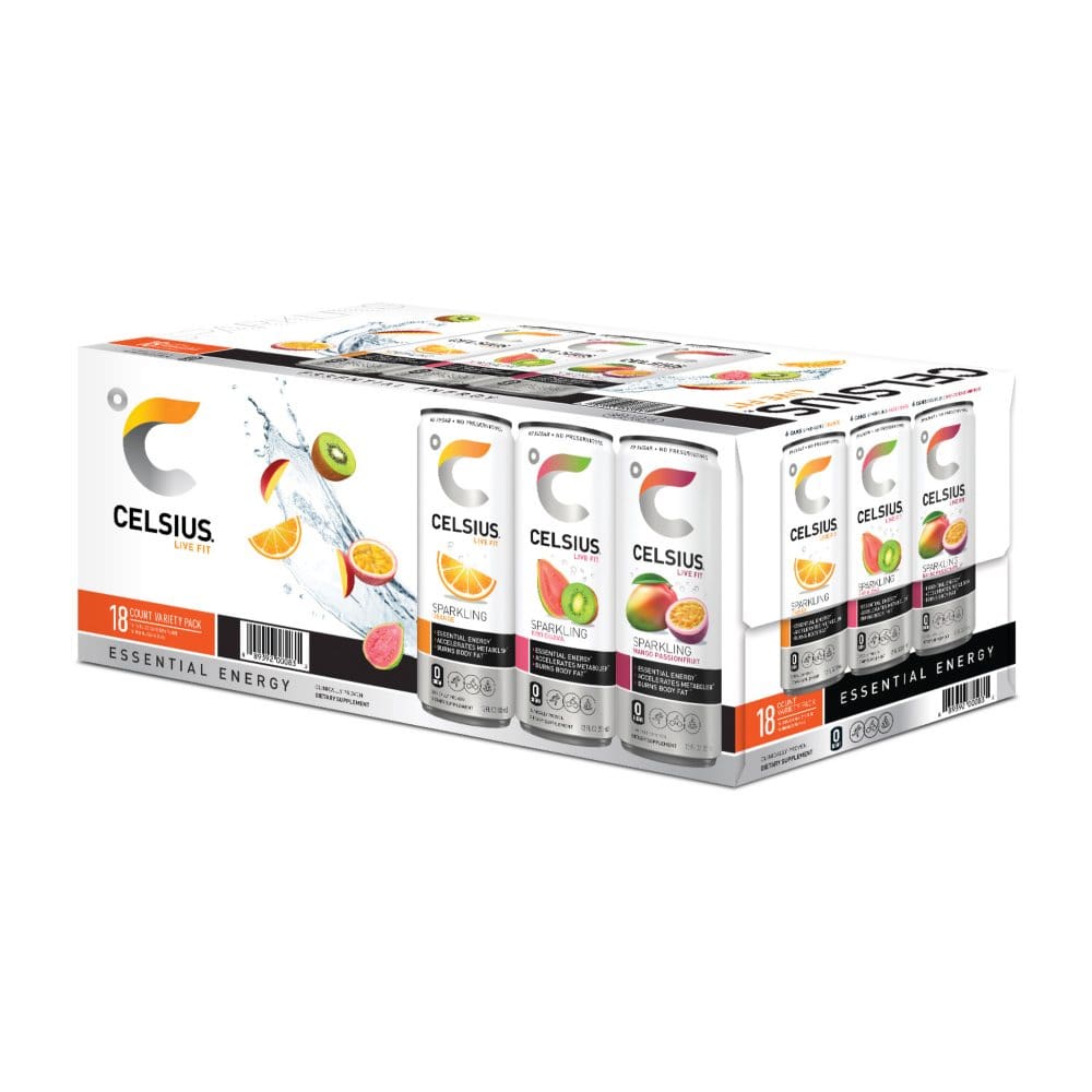 Celsius Essential Energy Sparkling Variety Pack (12 fl. oz. 18 pk.) - Limited Time Snacks & Beverages - Celsius