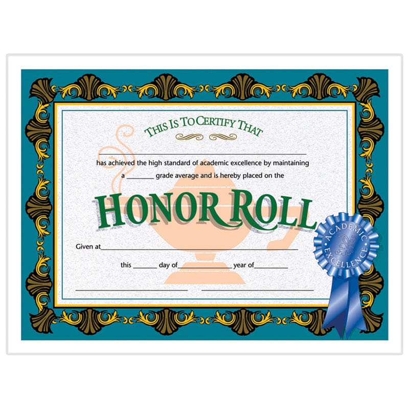 Certificates Honor Roll Blue 30/Pk Ribbon 8.5 X 11 (Pack of 8) - Certificates - Flipside
