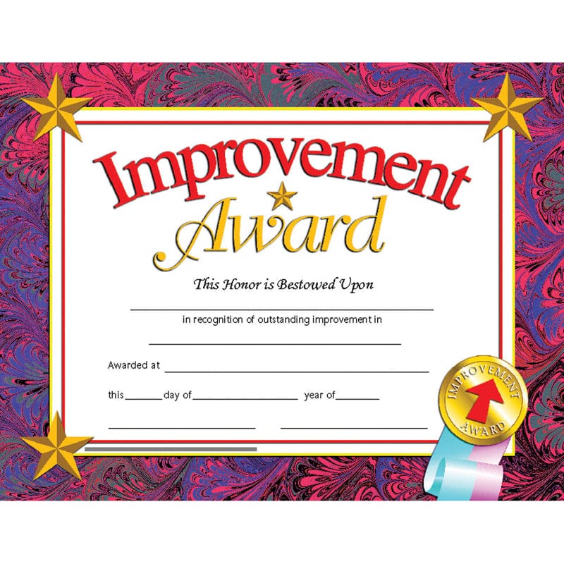 Certificates Improvement 30/Pk Award 8.5 X 11 Inkjet Laser (Pack of 8) - Certificates - Flipside