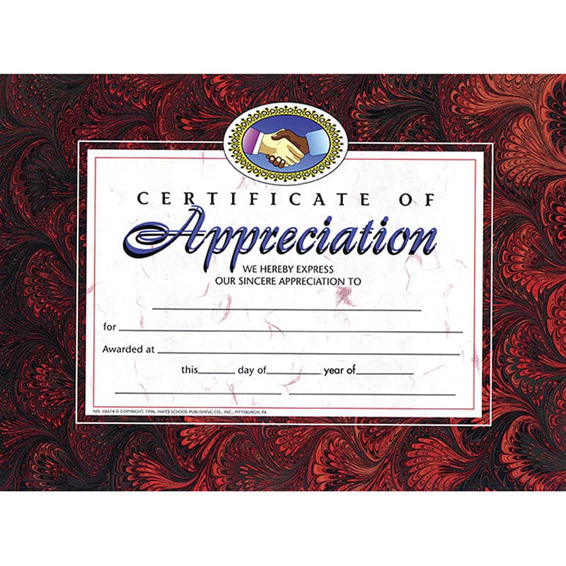 Certificates Of Appreciation 30 Pk 8.5 X 11 (Pack of 8) - Certificates - Flipside