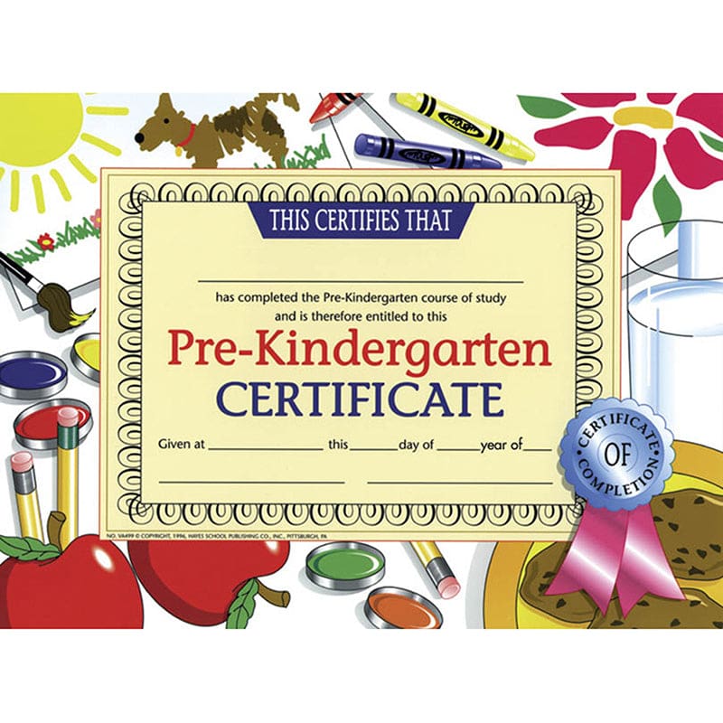 Certificates Pre-Kindergarten 30/Pk 8.5 X 11 (Pack of 8) - Certificates - Flipside