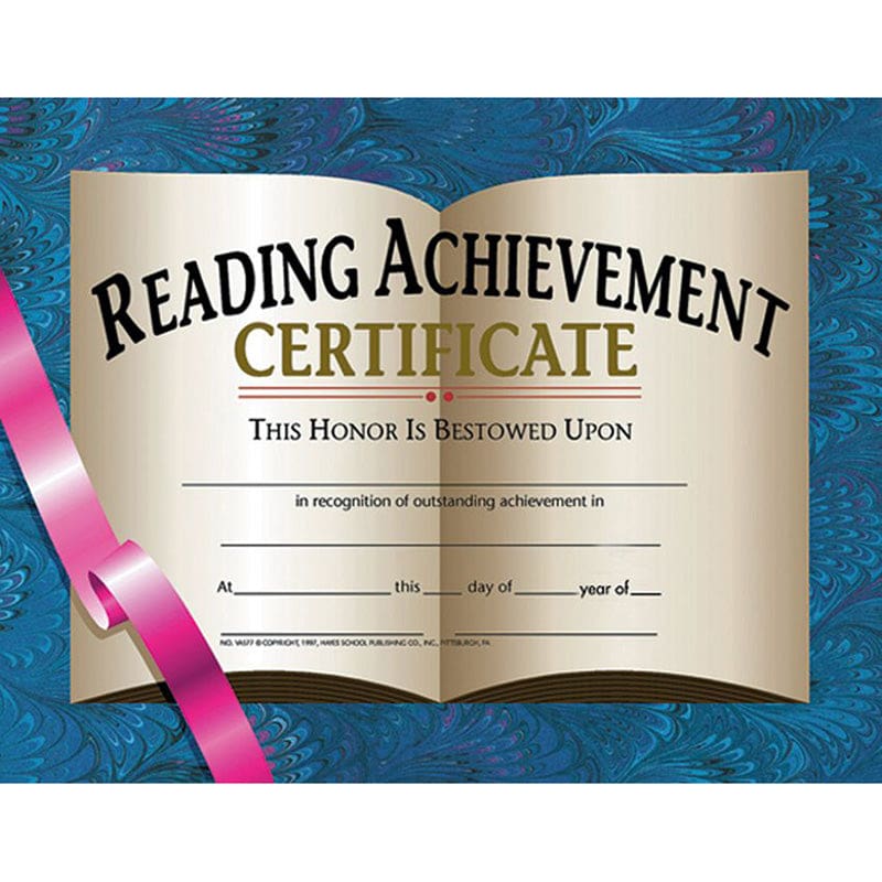 Certificates Reading Achievement 30 Pk 8.5 X 11 (Pack of 8) - Language Arts - Flipside