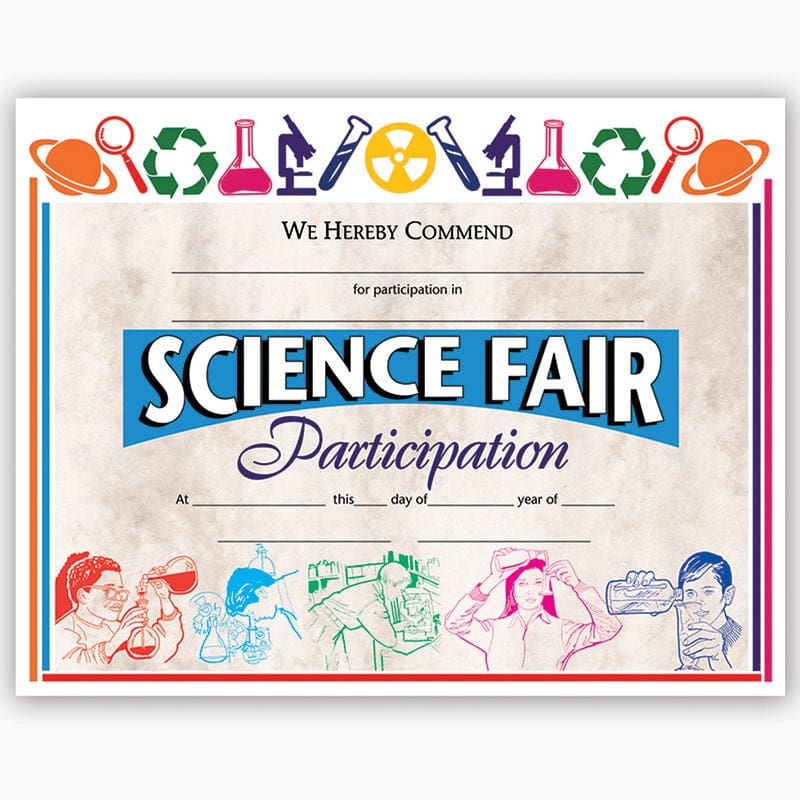 Certificates Science Fair 30/Pk 8.5 X 11 (Pack of 8) - Science - Flipside