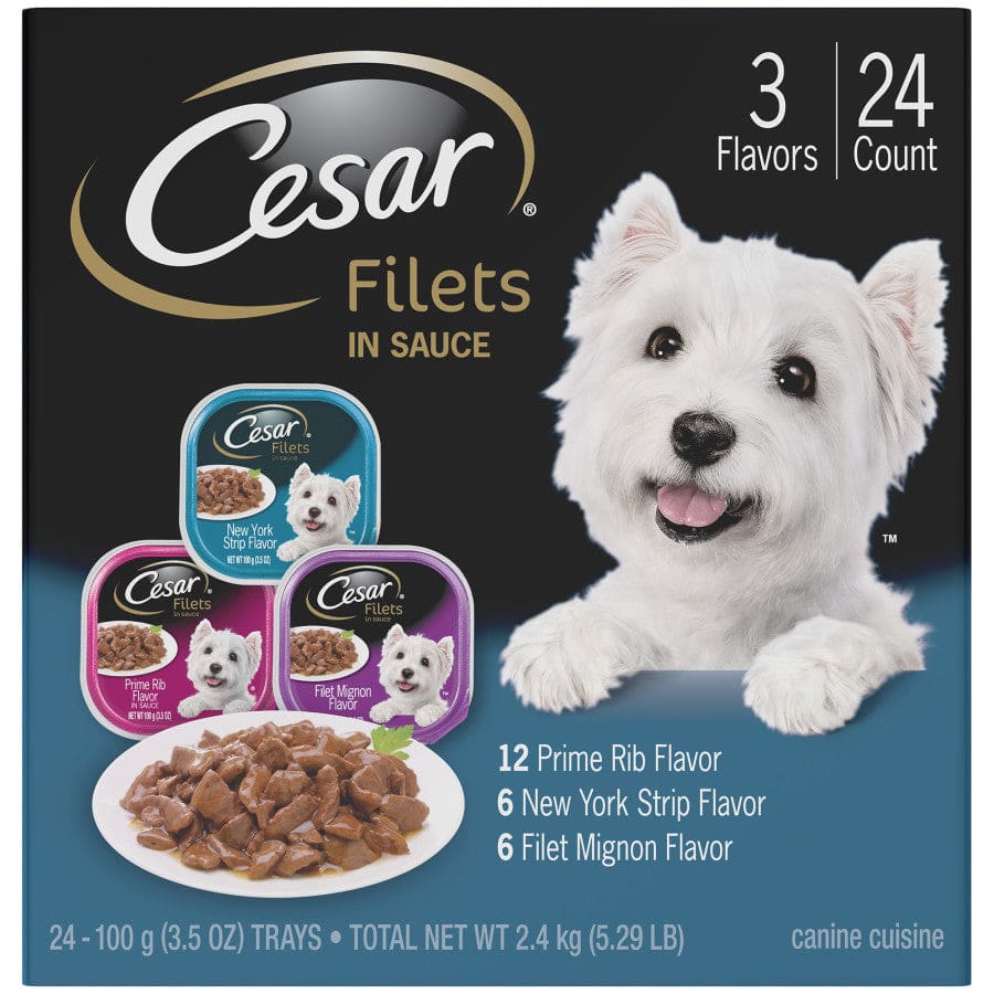 Cesar Gourmet Filets Multi-Pack 3.5oz 24pk - Pet Supplies - Cesar