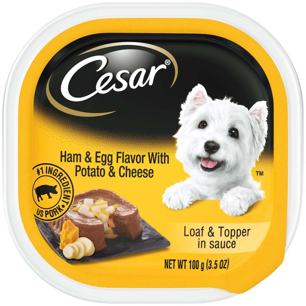 Cesar Ham and Egg Flavor With Potato and Cheese Loaf Wet Dog Food 24Ea-3.5 Oz; 24 Pk - Pet Supplies - Cesar