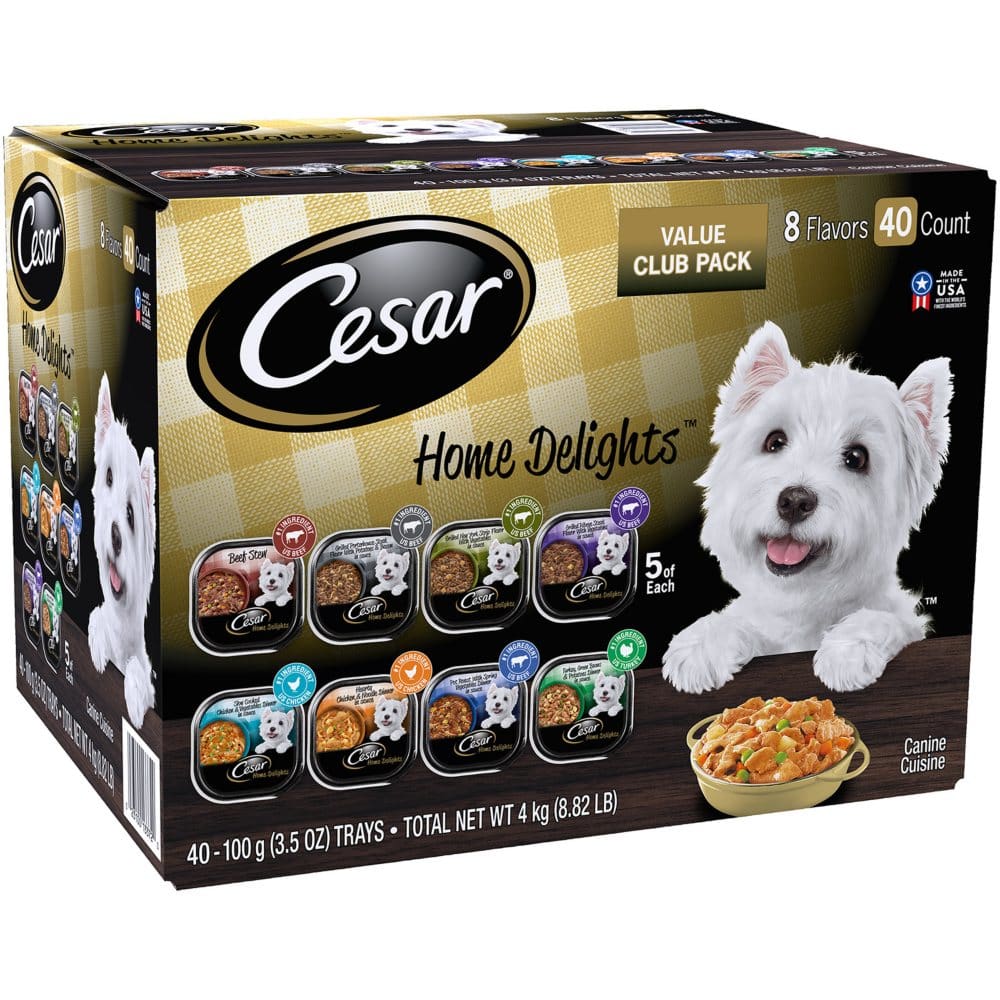 Cesar Home Delights Wet Dog Food 8 Flavor Variety Pack in Sauces (3.5 oz. 40 ct.) - Dog Food & Treats - Cesar Home