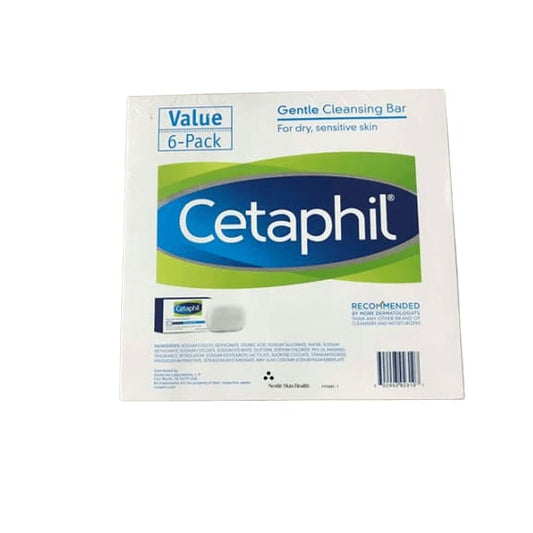 Cetaphil Gentle Cleansing Bar for Dry/Sensitive Skin 4.50 Ounce (Packs of 6) - ShelHealth.Com