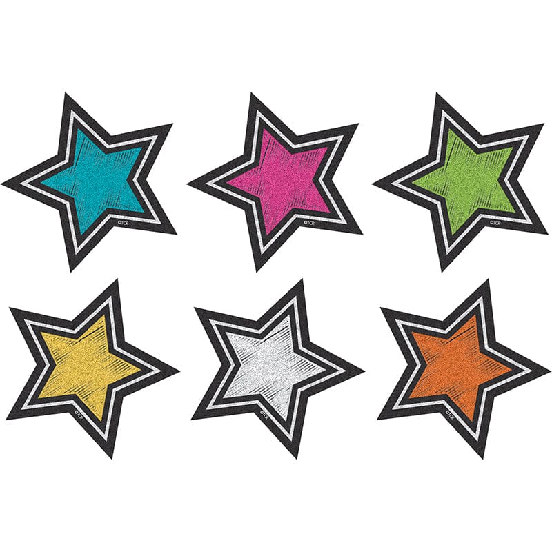 Chalkboard Bright Star Mini Accents (Pack of 10) - Accents - Teacher Created Resources