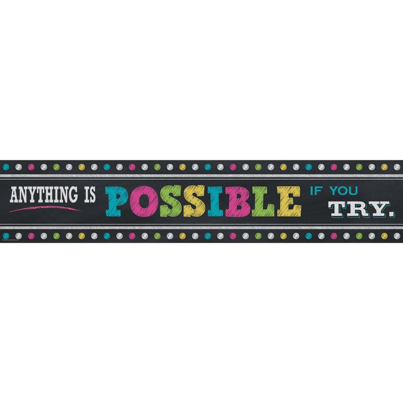Chalkboard Brights Anything Is Possible Banner (Pack of 10) - Banners - Teacher Created Resources
