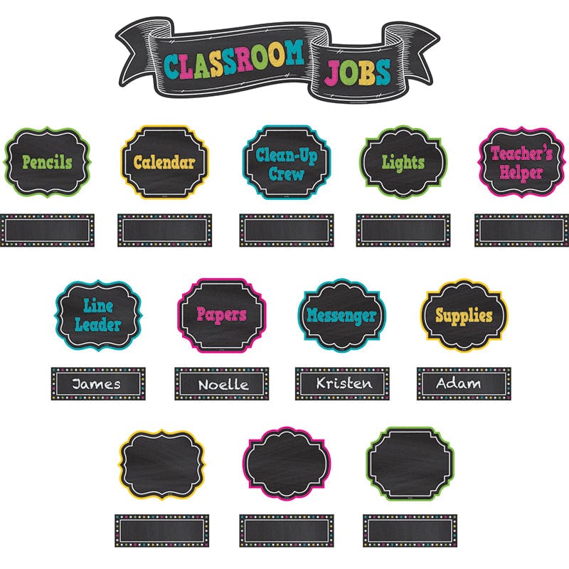 Chalkboard Brights Classroom Jobs Mini Bb Set (Pack of 6) - Miscellaneous - Teacher Created Resources