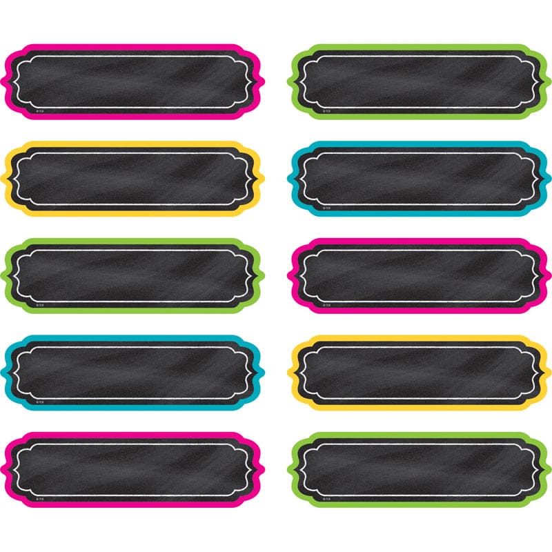 Chalkboard Brights Labels (Pack of 10) - Name Plates - Teacher Created Resources
