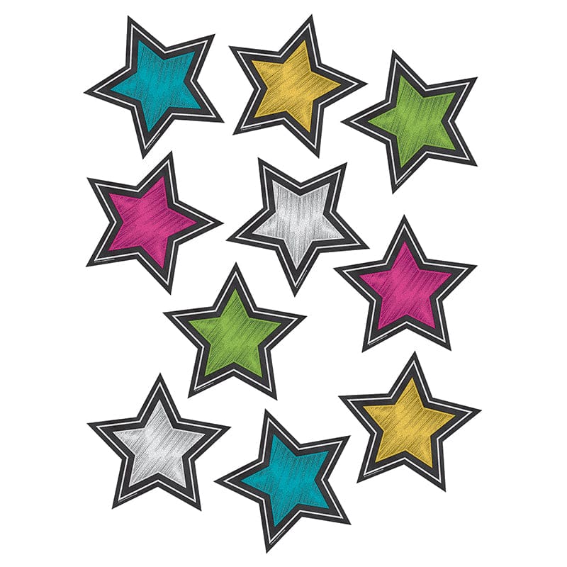 Chalkboard Brights Stars Accents (Pack of 8) - Accents - Teacher Created Resources