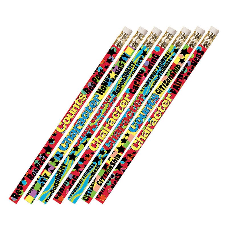 Character Matters 12Pk Motivational Fun Pencils (Pack of 12) - Pencils & Accessories - Musgrave Pencil Co Inc