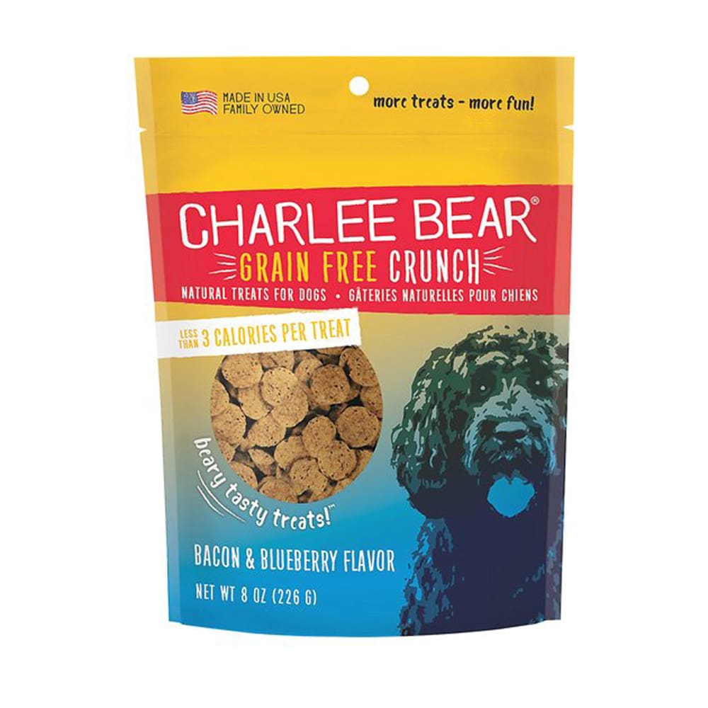 Charlee Bear Dog Crunch Grain Free Bacon and Blueberry 8Oz - Pet Supplies - Charlee Bear