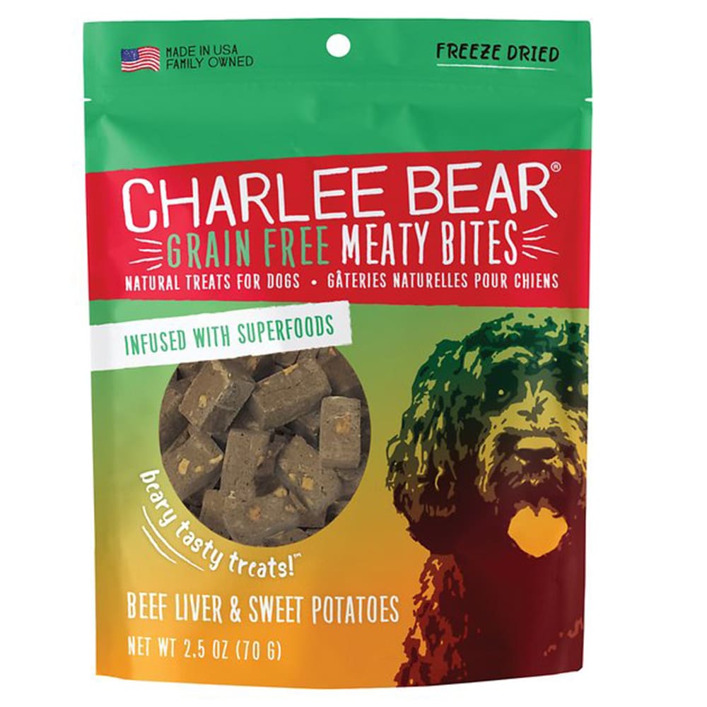 Charlee Bear Dog Meaty Bites Beef Liver and Sweet Potato 2.5Oz - Pet Supplies - Charlee Bear