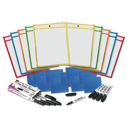 Charles Leonard Dry Erase Pocket Class Pack 10.5 X 1.5 Assorted Primary Colors 10/pack - School Supplies - Charles Leonard®