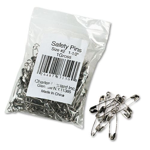 Charles Leonard Safety Pins Nickel-plated Steel 1.5 Length 144/pack - Office - Charles Leonard®