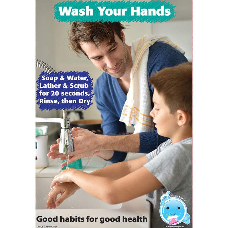 Chart 13X19 Good Habits For Good Health Smart Poly Healthy Bubbles (Pack of 12) - Classroom Theme - Ashley Productions