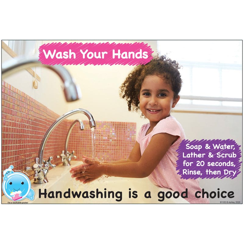 Chart 13X19 Handwashing Is A Good Choice Smart Poly Healthy Bubbles (Pack of 12) - Classroom Theme - Ashley Productions