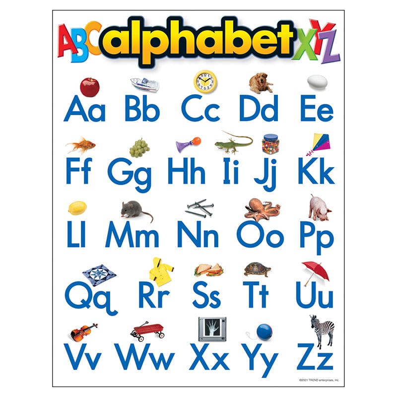 Chart Alphabet 17 X 22 Gr Pk-2 (Pack of 12) - Language Arts - Trend Enterprises Inc.