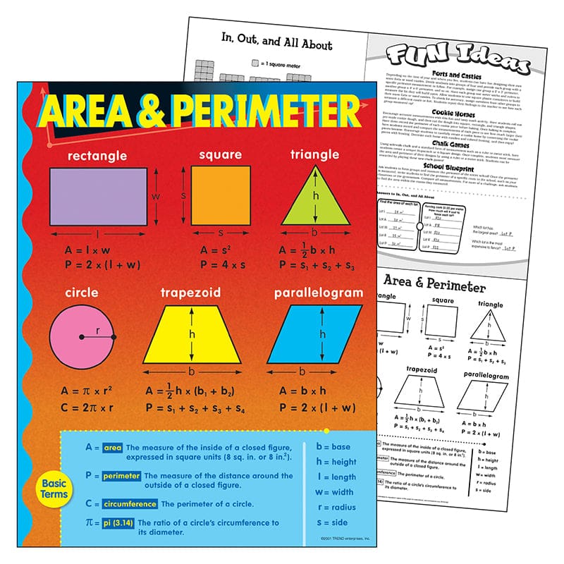 Chart Area & Perimeter (Pack of 12) - Math - Trend Enterprises Inc.