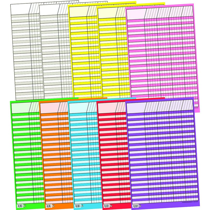 Chart Incentive Small 10-Pk 14 X 22 10 Colors (Pack of 2) - Incentive Charts - Creative Teaching Press