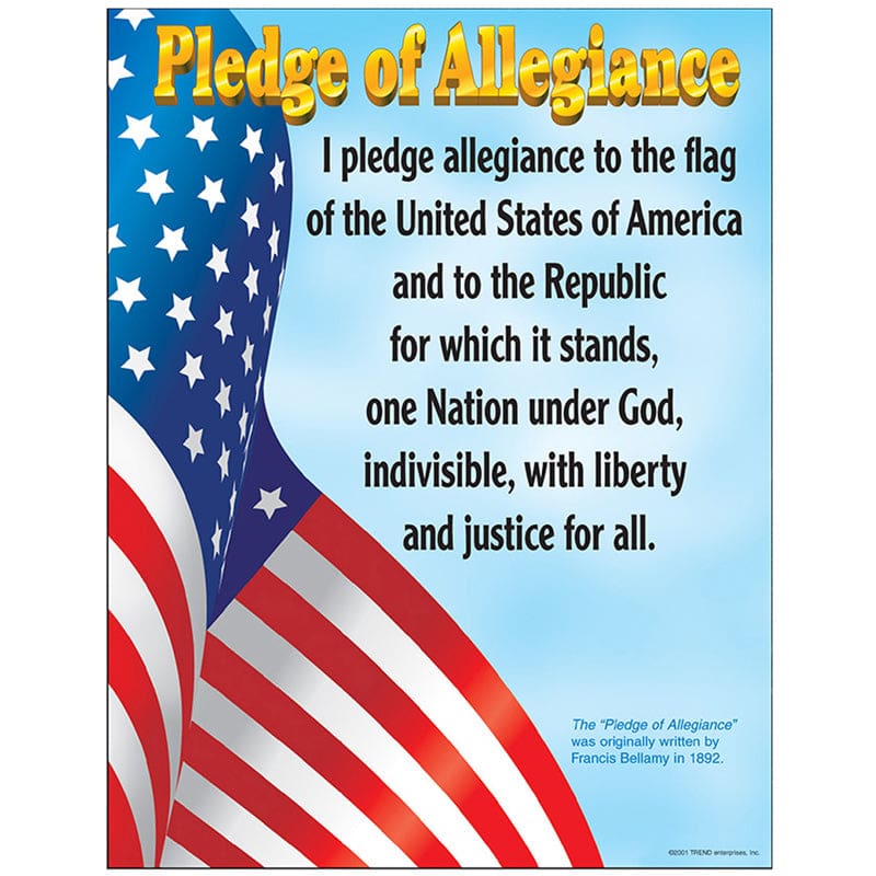 Chart Pledge Of Allegiance Gr K-3 17 X 22 (Pack of 12) - Social Studies - Trend Enterprises Inc.