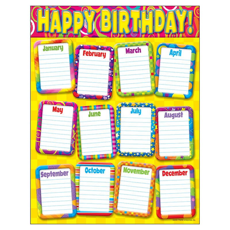 Chart Razzle Dazzle Birthday (Pack of 12) - Miscellaneous - Trend Enterprises Inc.