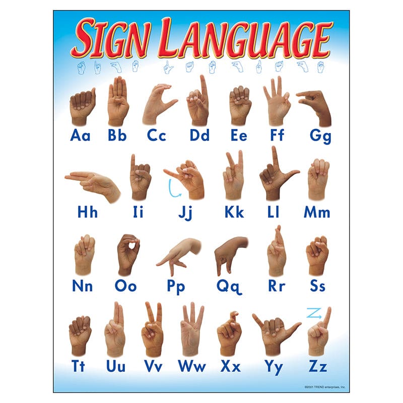 Chart Sign Language 17 X 22 Gr 1-2 (Pack of 12) - Miscellaneous - Trend Enterprises Inc.
