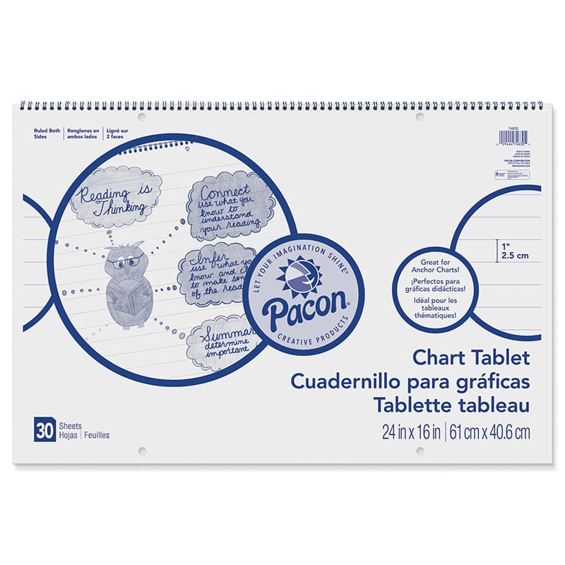 Chart Tablet 1 Inch Rule 24X16 (Pack of 6) - Chart Tablets - Dixon Ticonderoga Co - Pacon