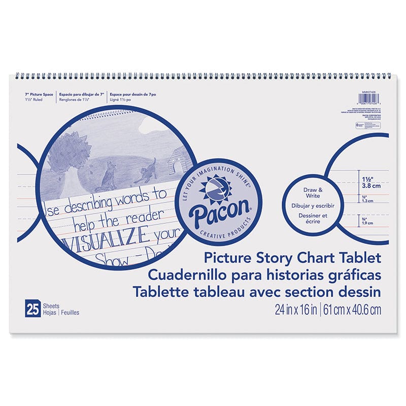 Chart Tablet 24X16 1.5In Ruled Picure Story (Pack of 6) - Chart Tablets - Dixon Ticonderoga Co - Pacon