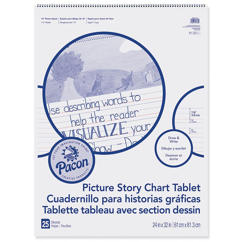 Chart Tablet 24X32 1.5In Ruled Picure Story (Pack of 2) - Chart Tablets - Dixon Ticonderoga Co - Pacon