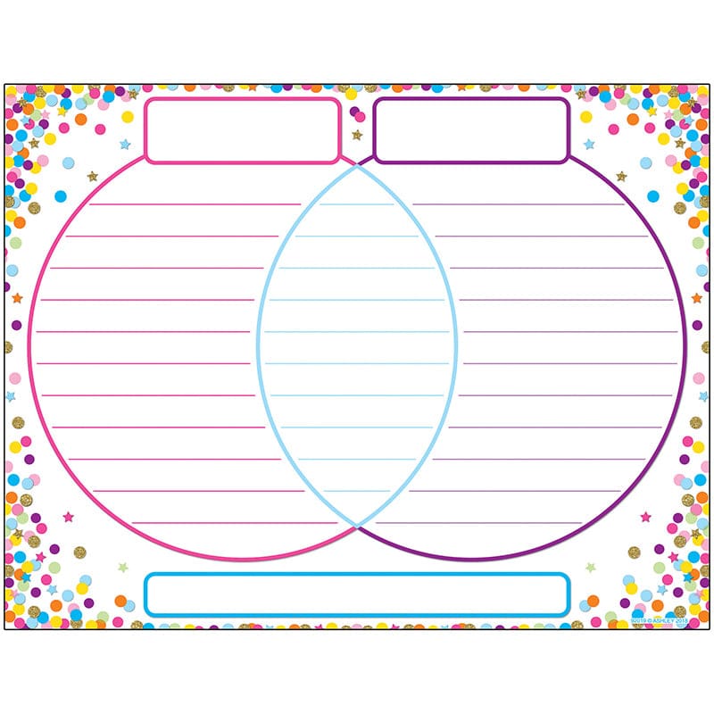Chart Venn Diagram Confetti Dry-Erase Surface (Pack of 12) - Math - Ashley Productions