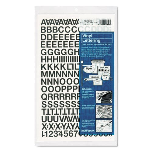 Chartpak Press-on Vinyl Letters And Numbers Self Adhesive Black 0.5h 201/pack - School Supplies - Chartpak®