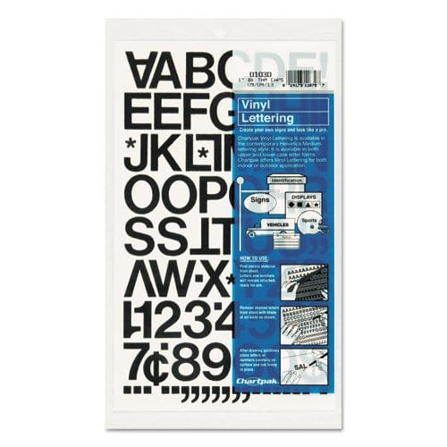 Chartpak Press-on Vinyl Letters And Numbers Self Adhesive Black 1h 88/pack - School Supplies - Chartpak®
