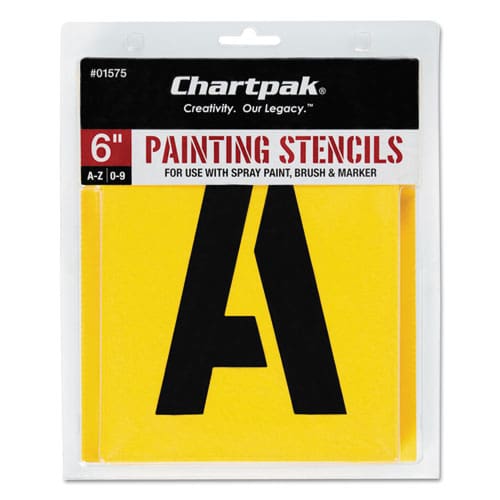 Chartpak Professional Lettering Stencils Painting Stencil Set A-z Set/0-9 6 Manila 35/set - School Supplies - Chartpak®