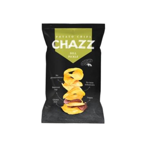 CHAZZ Pickled Cucumber & Dill Potato Chips 3.17 oz. (90 g.) - CHAZZ
