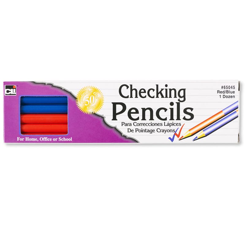 Checking Pencils 12/Pk Red & Blue (Pack of 12) - Pencils & Accessories - Charles Leonard