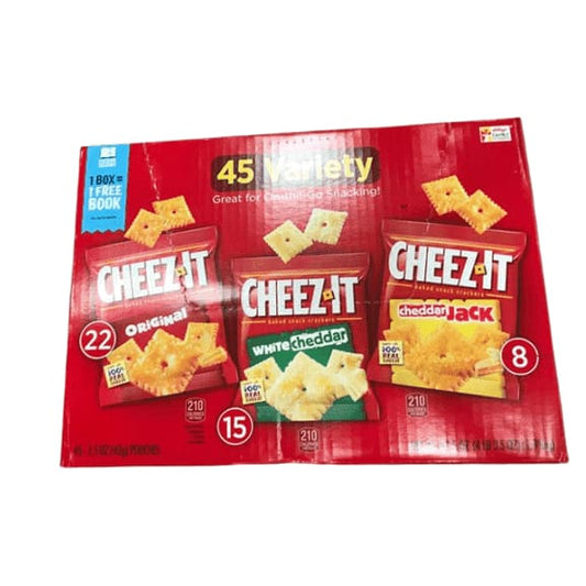 Cheez-It Baked Snack Cheese Crackers, Variety Pack, Single Serve, 1.5 oz Bags (45 Count) - ShelHealth.Com